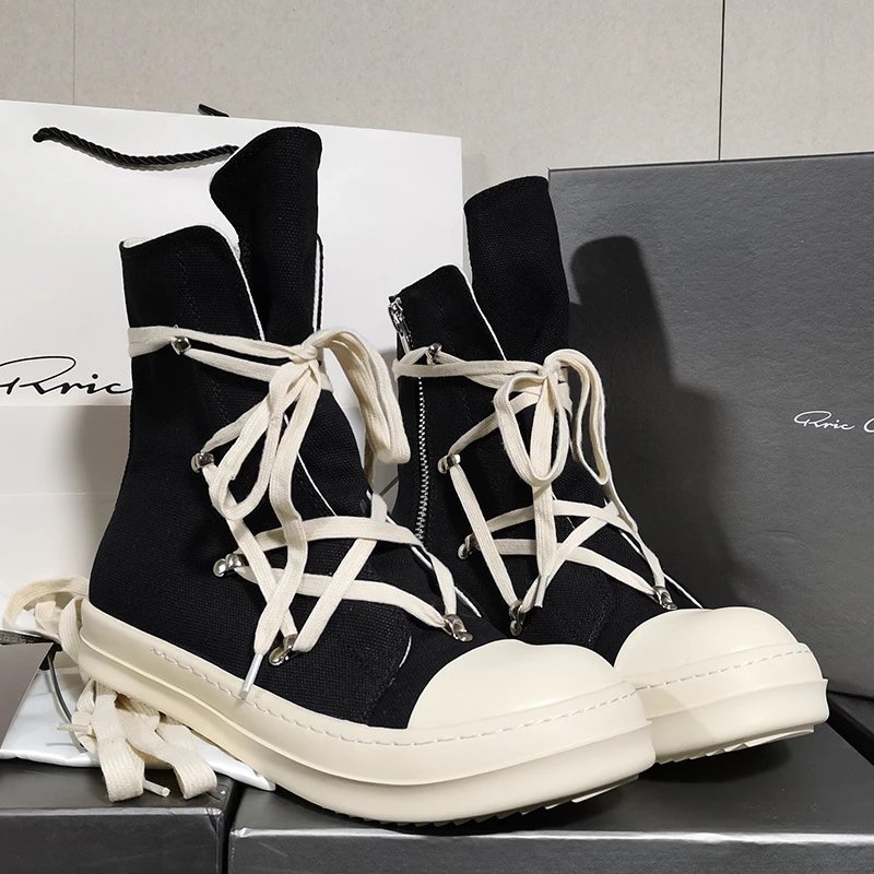 Rick Owens DRKSHDW Ramones High-Top Sneakers Black / Off-White