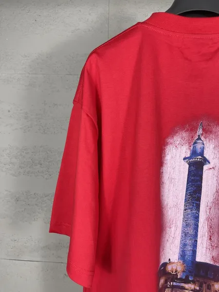 Design Vogue Logo Oversized T-Shirt Red Tops.t Shirts - 5