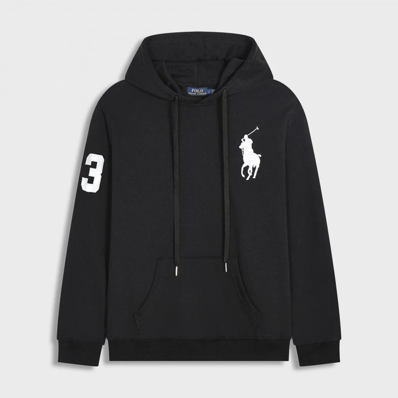 Hooded Big Horse Logo Black White Label