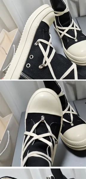 Rick Owens DRKSHDW Ramones Boots Off-White Canvas - 3