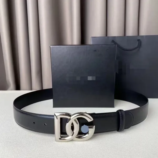 Dolce & Gabbana DG Logo Buckle Leather Belt Black - 5