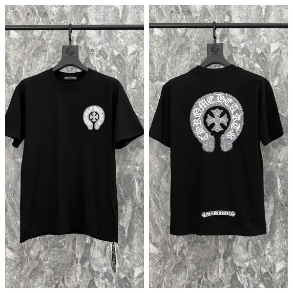 Chrome Hearts Logo Embroidered Black T-Shirt - 1