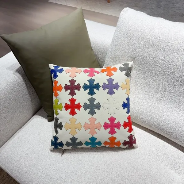 Chrome Hearts Cross Motif Pillow Multicolor Decorative Cushion Accessories - 1