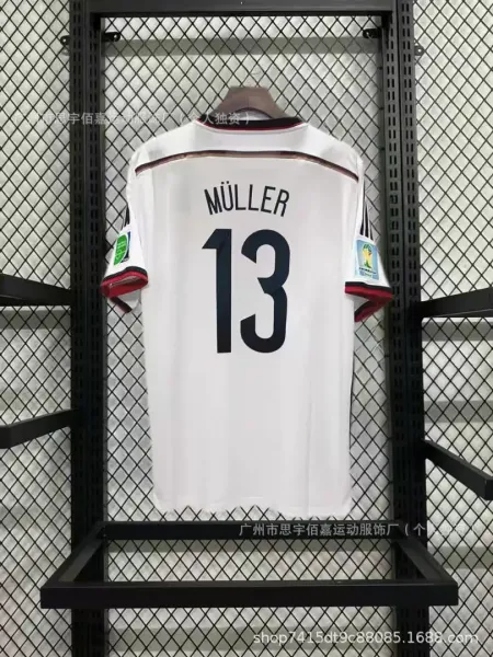 Adidas Germany National Team Müller #13 2014 World Cup Away Jersey White Jersey - 1