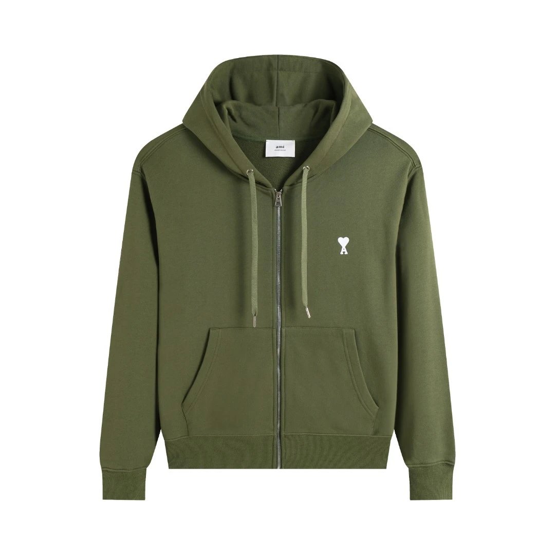 407 Army Green Zipper cardigan