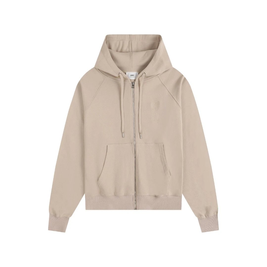 405 khaki zipper cardigan