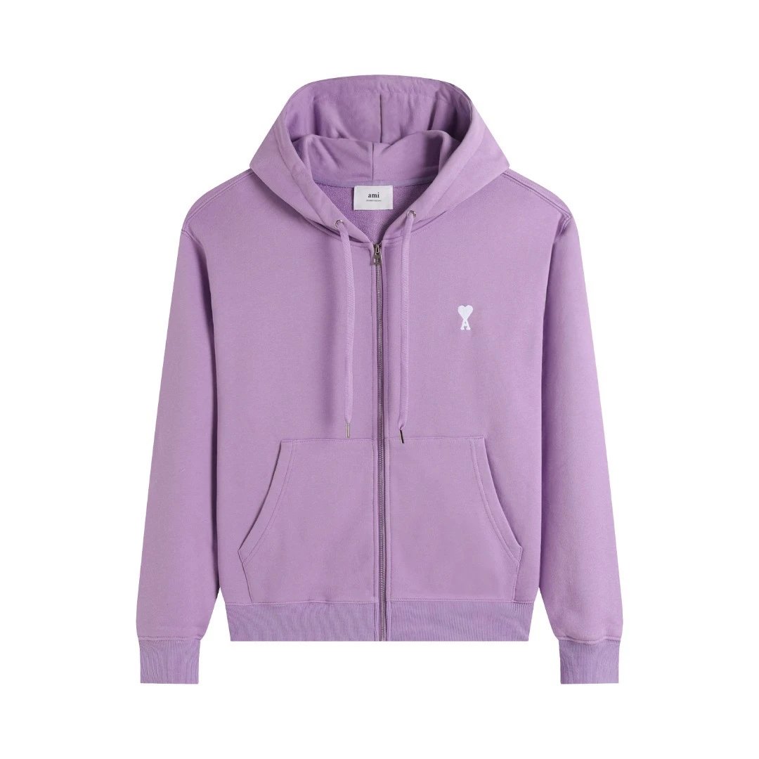 407 light purple zipper cardigan