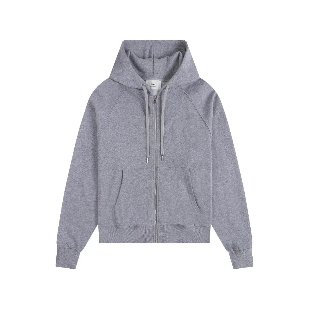 405 gray zipper cardigan