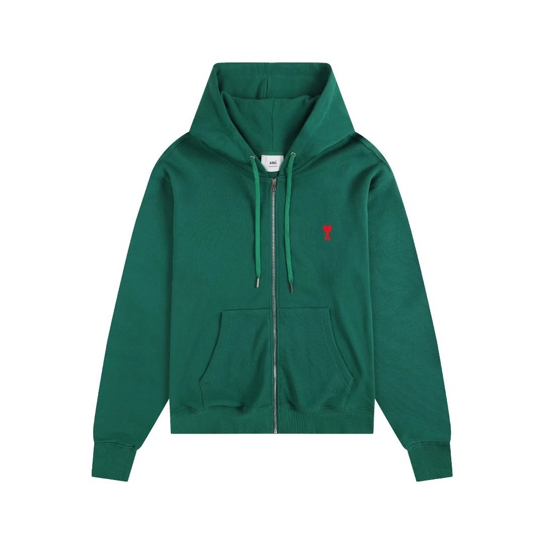 403 dark green [small heart zipper cardigan]