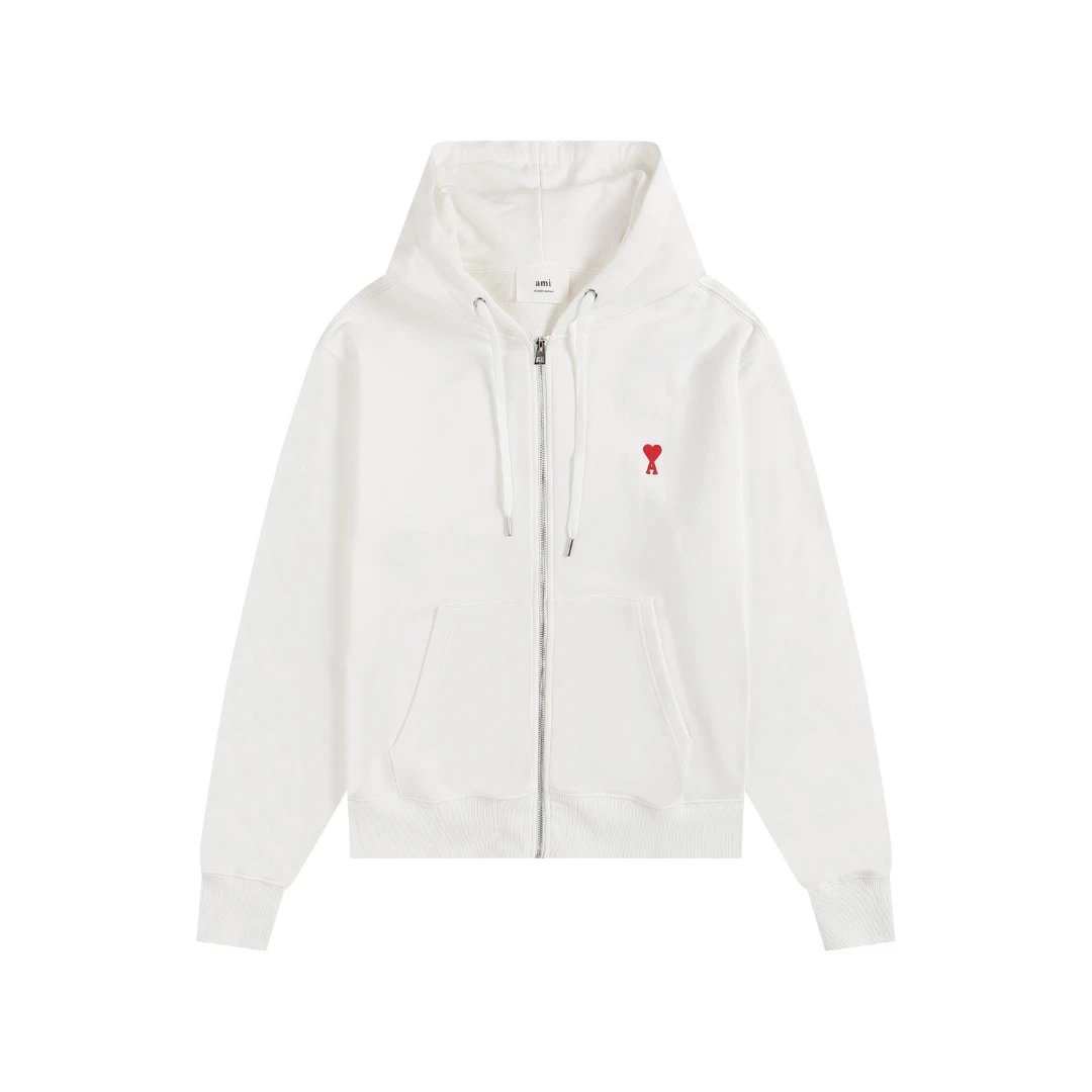 403 White [Small Love Zipper cardigan]