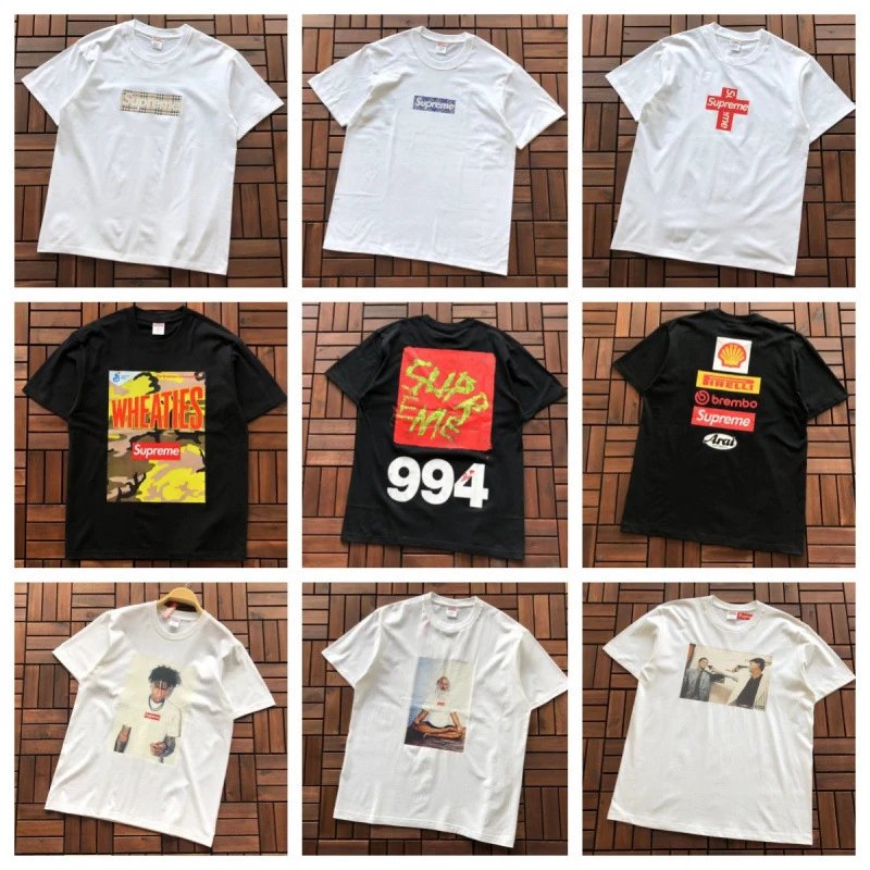 Tide letters printed high version short-sleeved T-shirt men and women loose street tide