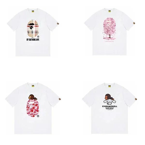 04 Trendy Ape Head Letter Logo Classic T-shirt for Men and Women Cross border T-shirt Fr