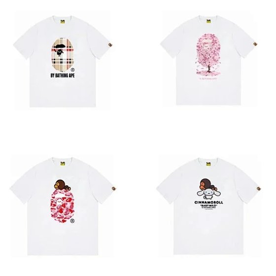 04 Trendy Ape Head Letter Logo Classic T-shirt for Men and Women Cross border T-shirt Fr
