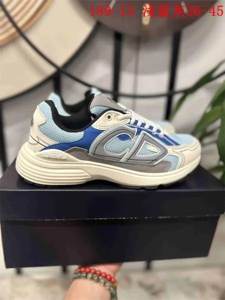 Dior B23 Low Sneakers Light Blue Gray Chunky Sneakers - 1