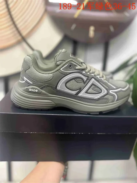Dior B23 Low Army Green Sneakers - 1