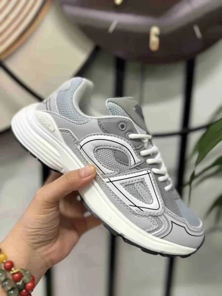 Dior B23 Low Gray White Sneakers - 1