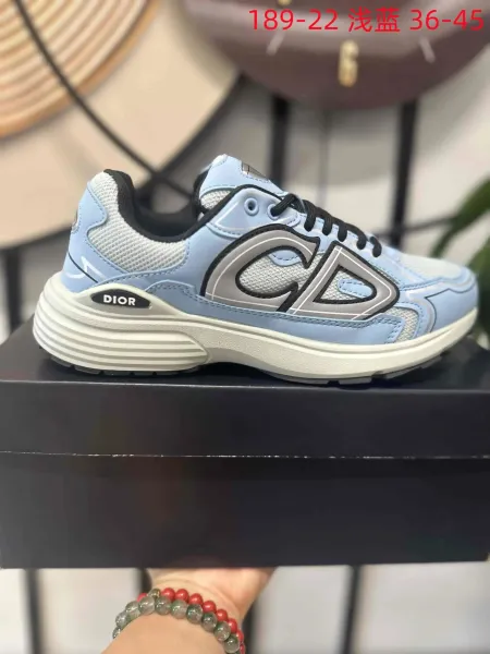 Dior B23 Low Light Blue Sneakers - 1