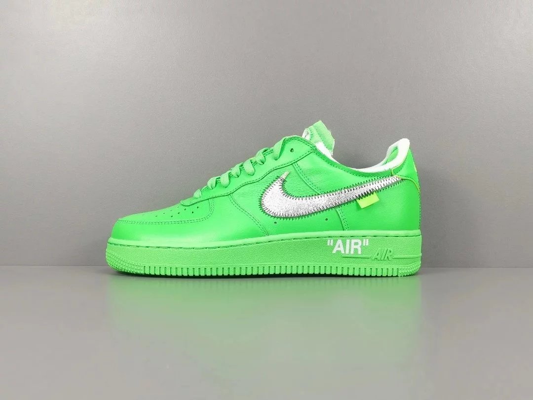 【PK版】绿色艺术馆 联名  off-White x   Nike Air Force 1 Low＂Green＂经典潮流休闲板鞋 货号：DX1419-300 尺码:36 36.5