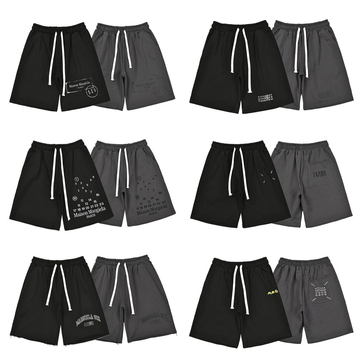 M6 Four-Needle Stitch Embroidered Couple Athletic Shorts