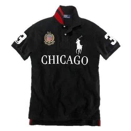 PO collar embroidered short sleeved T-shirt