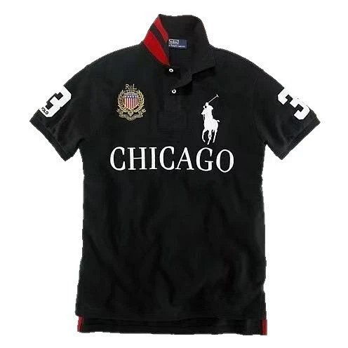 PO collar embroidered short sleeved T-shirt