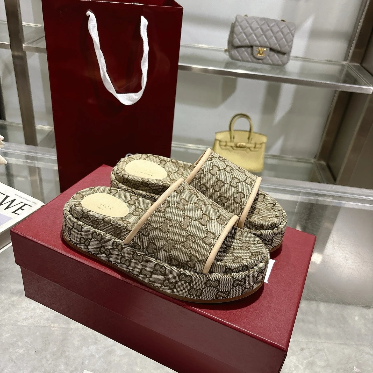 Unbranded Slippers Platform monogram slides image 2