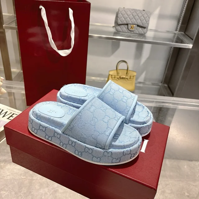 Unbranded Slippers Platform monogram slides product detail image 6