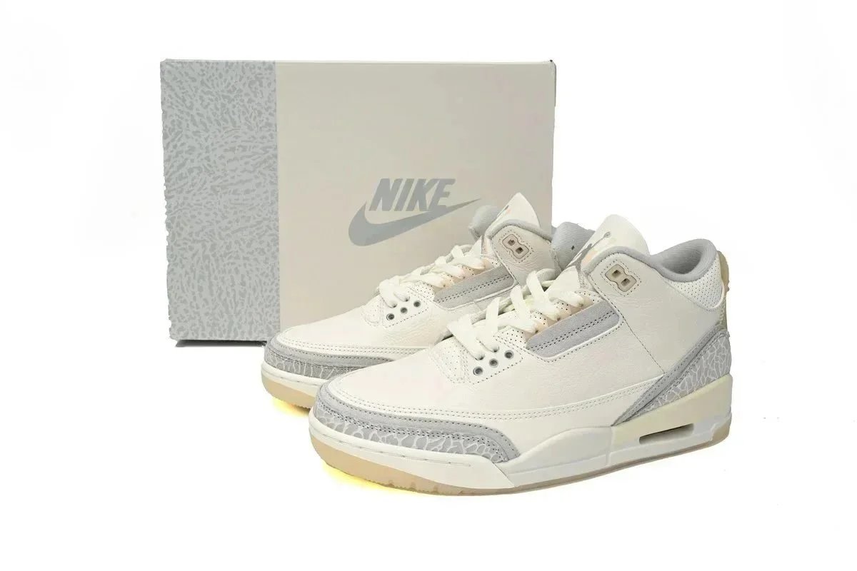 Air Jordan 3 Retro Mid White/Grey Elephant Print Visible Air 1