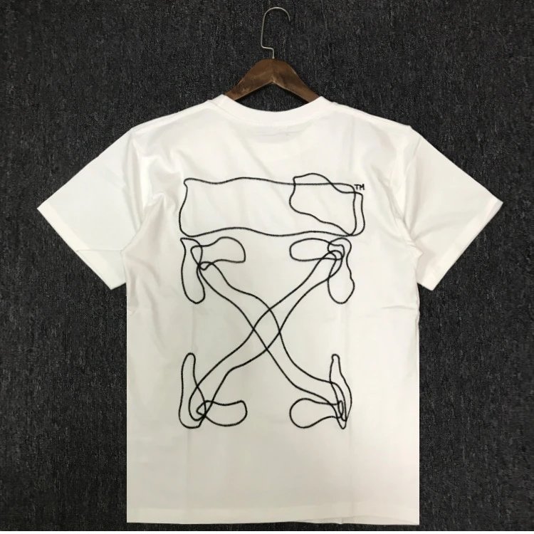 White (Embroidered Lines)