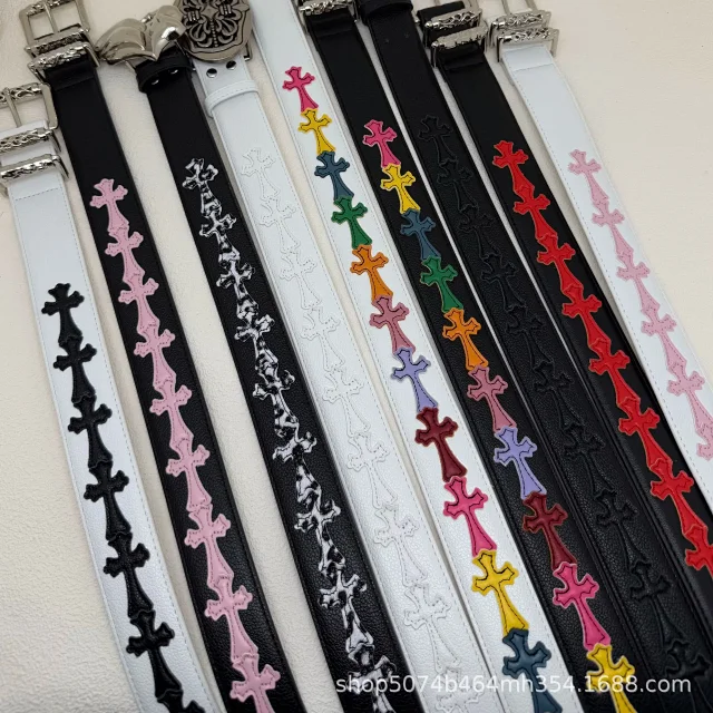 Unbranded Belts Embossed Cross Motif with Decorative Metal Buckle product detail image 1
