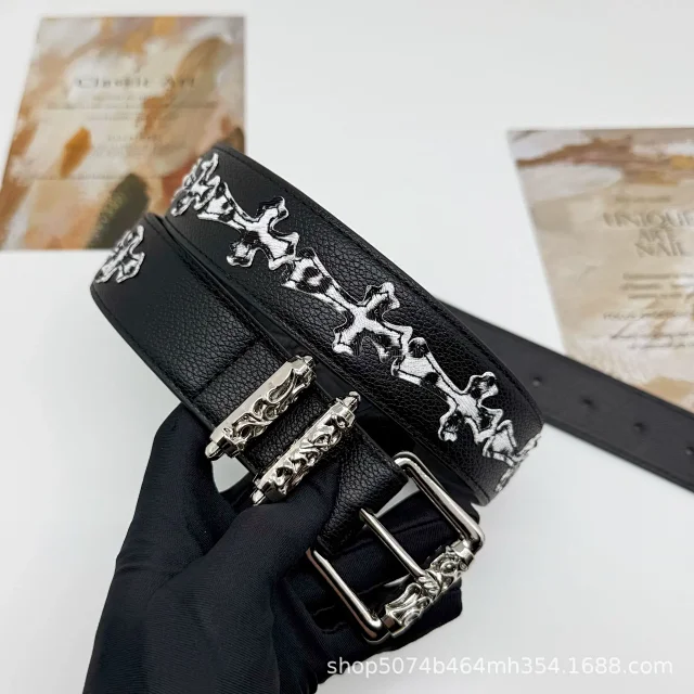 Unbranded Belts Embossed Cross Motif with Decorative Metal Buckle product detail image 3