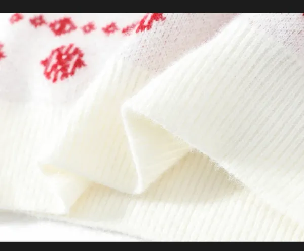 Festive Nordic Pattern Red and White Christmas Sweater - 20