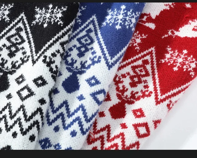 Unbranded Knitwear Crew Neck Christmas Reindeer Fair Isle Sweater product detail image 15