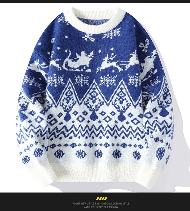 Unbranded Knitwear Crew Neck Christmas Reindeer Fair Isle Sweater product detail image 12