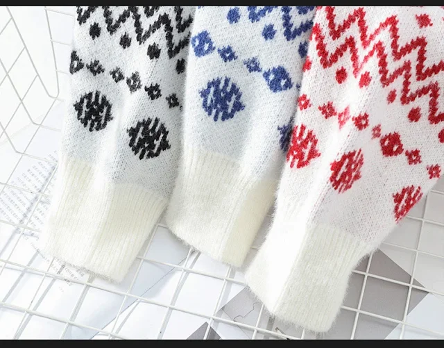 Unbranded Knitwear Crew Neck Christmas Reindeer Fair Isle Sweater product detail image 16