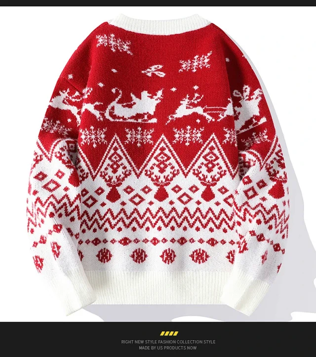 Unbranded Knitwear Crew Neck Christmas Reindeer Fair Isle Sweater product detail image 11