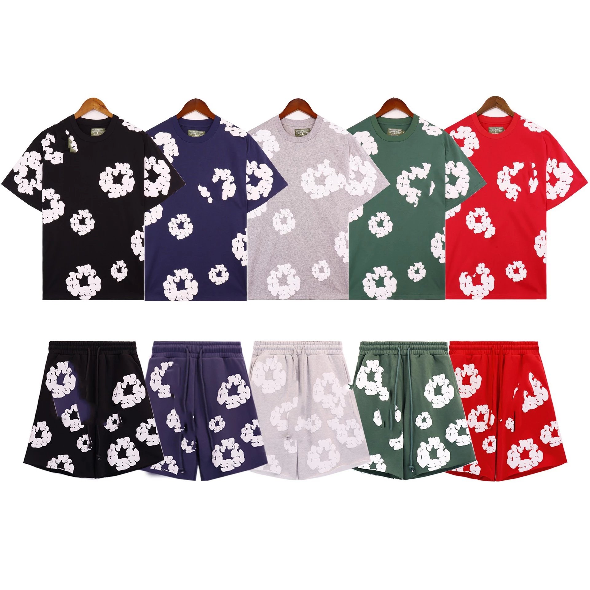 Cloud Print T-Shirt and Shorts Set