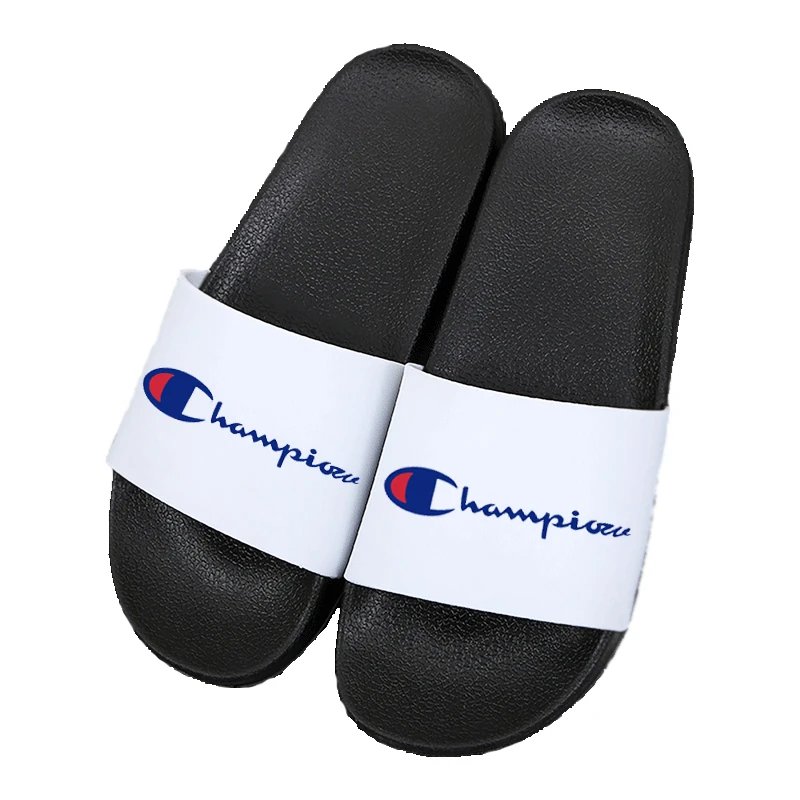 Champion Logo Slide Sandals Black / White Slippers