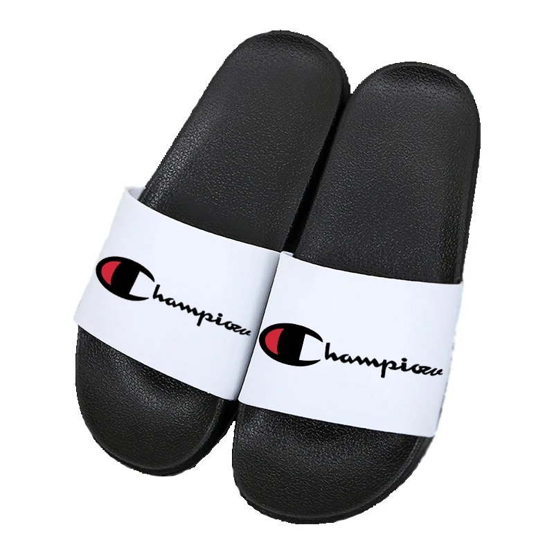 Champion Slide Sandals Black and White Slippers