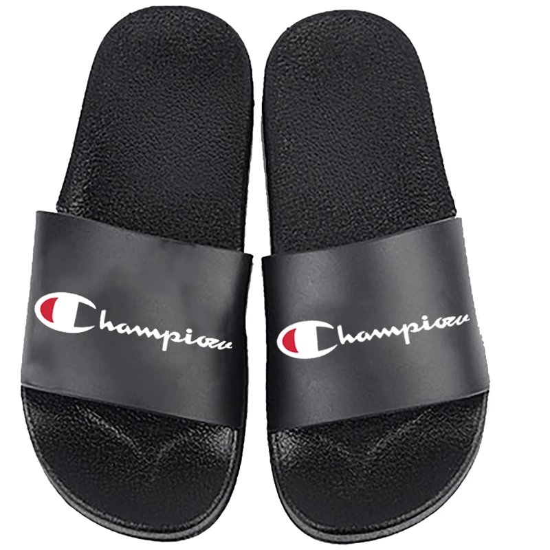 Champion Classic Logo Slide Black Slippers