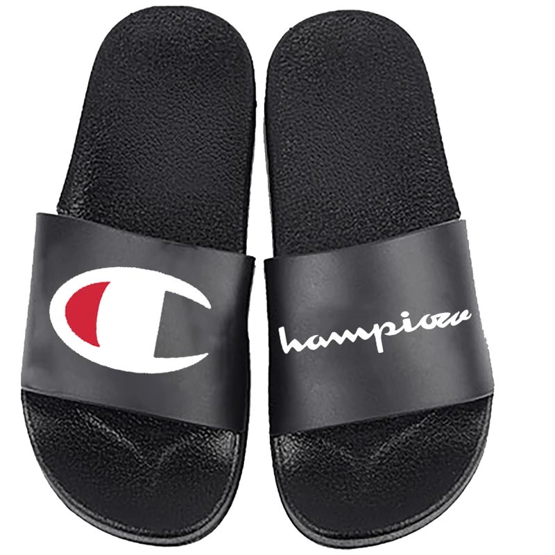 Champion Classic Logo Slide Black Slippers
