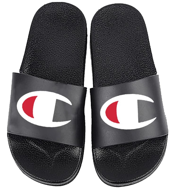 Champion Classic Logo Slide Black Slippers