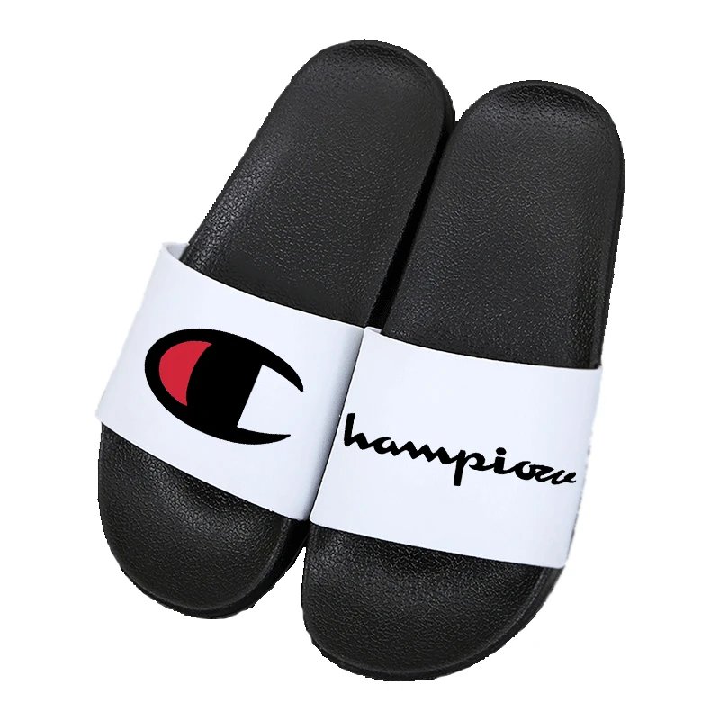 Champion Classic Logo Slide Black / White Slippers