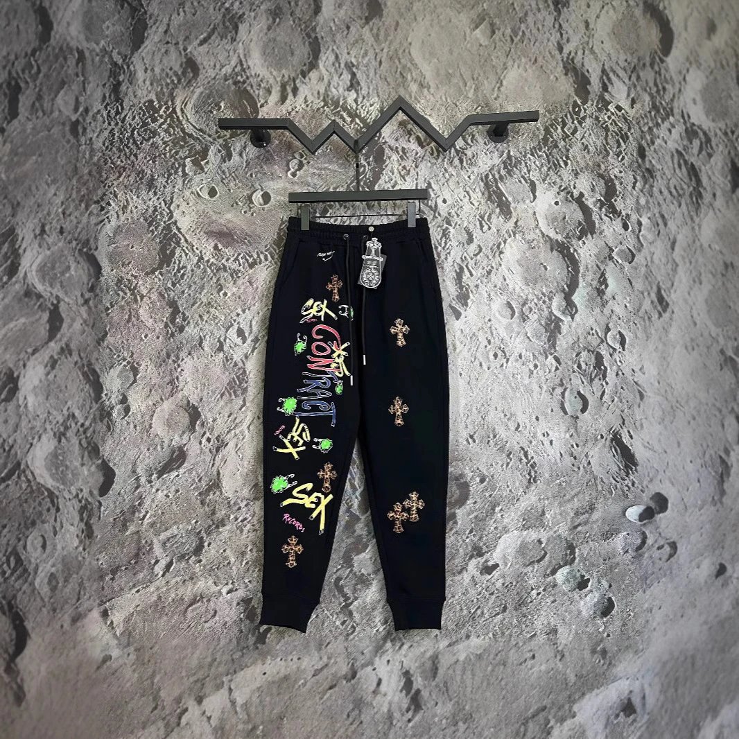 印花毛圈休闲卫裤