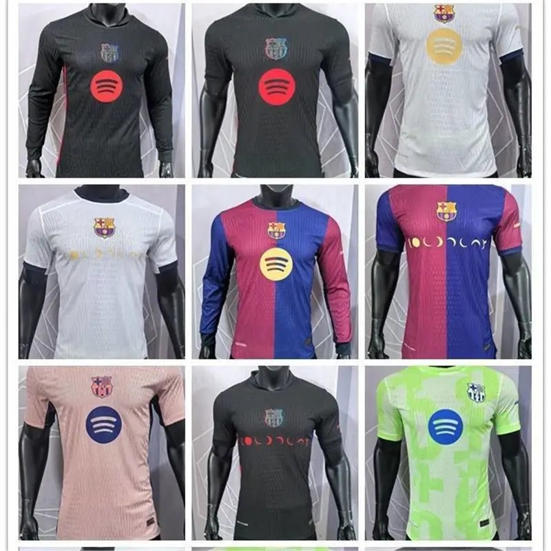 源头工厂2425巴塞主客场球员版球衣短长袖运动足球服跨境印花