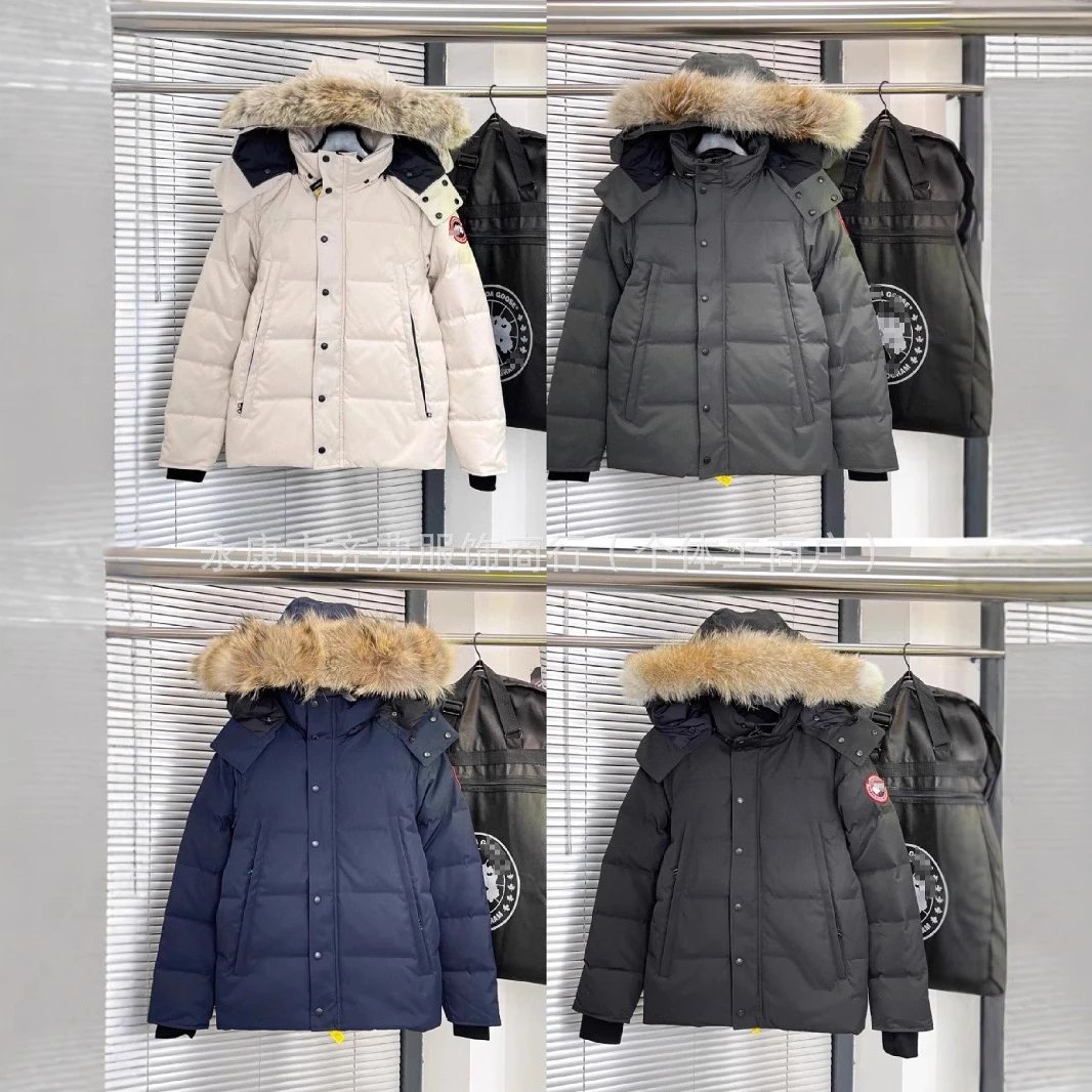 冬季高端鹅家大口袋男女户外同款服派克狼毛连帽加厚保暖防风外套