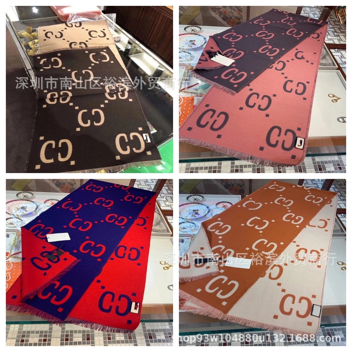 双G大牌围巾家高品质经典双面羊绒围脖秋冬网红专柜同款羊毛披肩