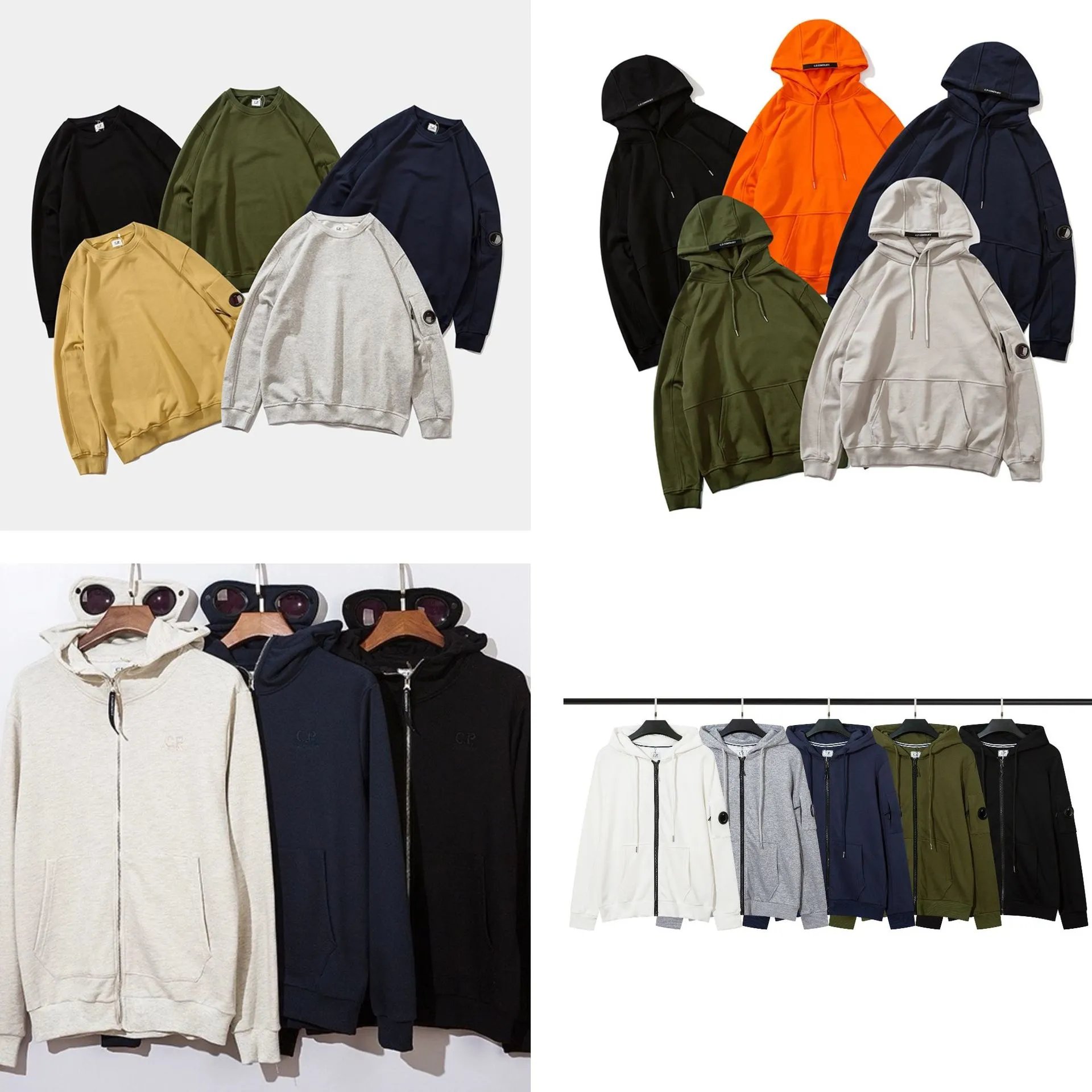 外贸男款CP眼镜纯棉刺绣休闲圆领帅气简单休闲户外运动连帽卫衣