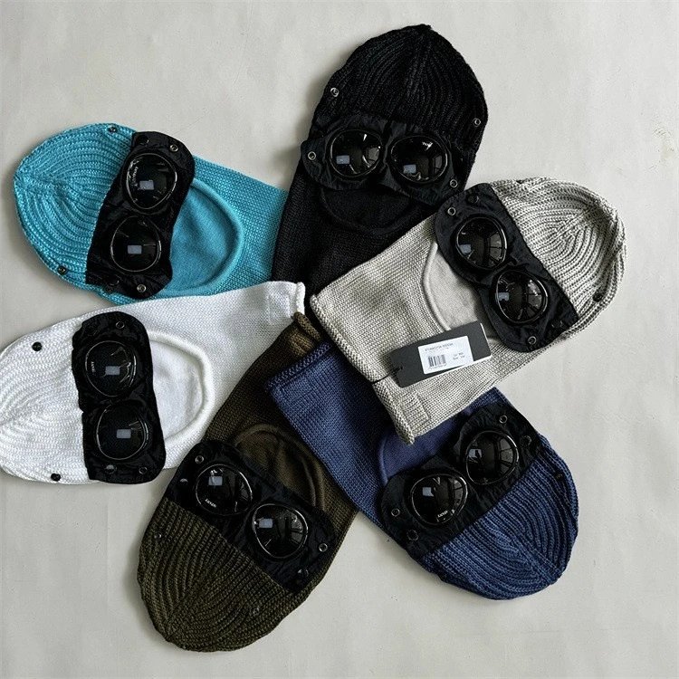 新款帽子眼镜秋冬针织帽男女户外保暖情侣护目保暖