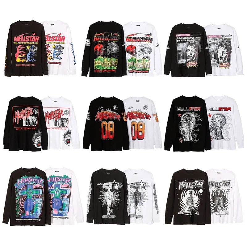 Original Original - American Her Long Sleeve Sweatshirt Pullover American Street Print Bottom Shirt T-Shirt